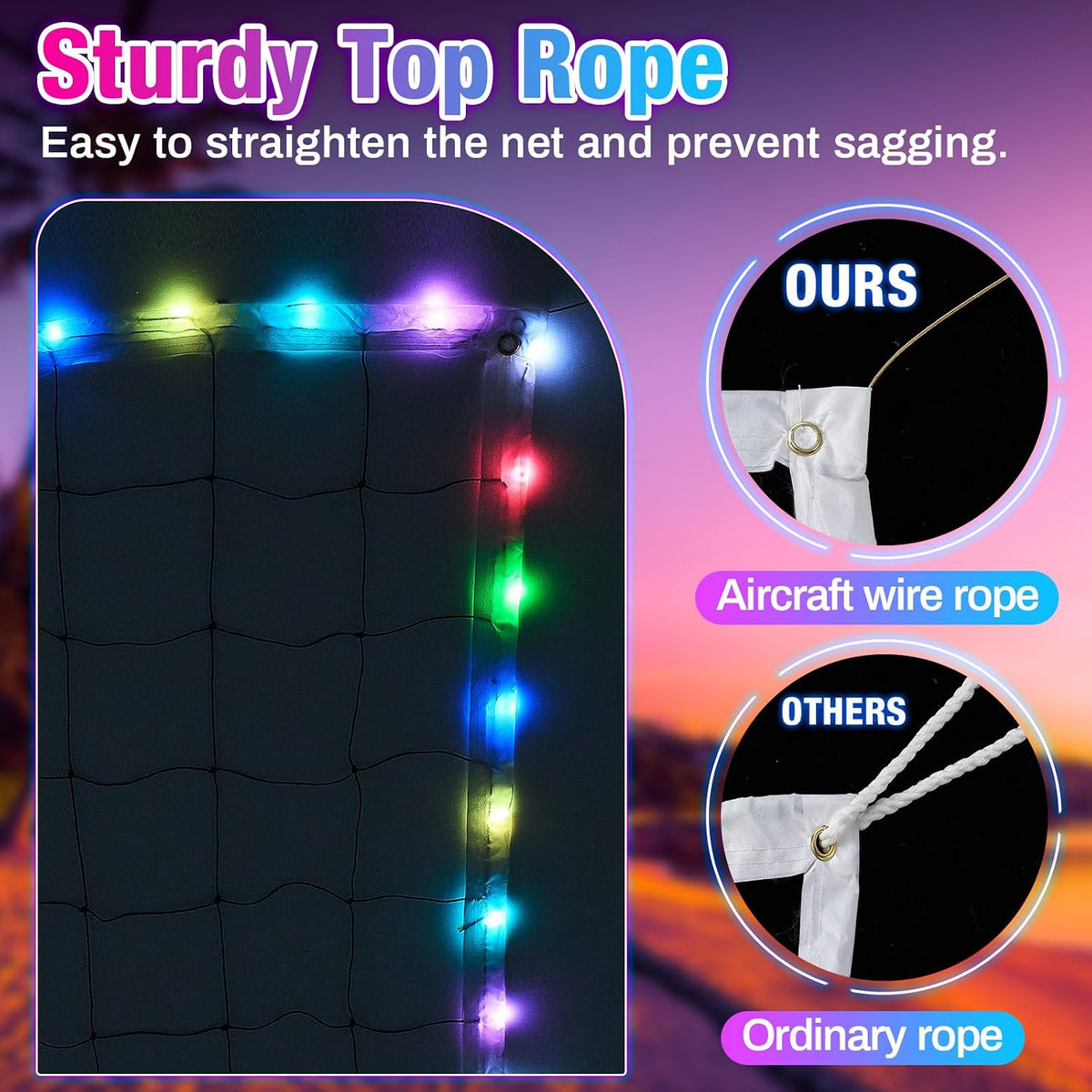 GLOW IN THE DARK VOLLEYBALL NET